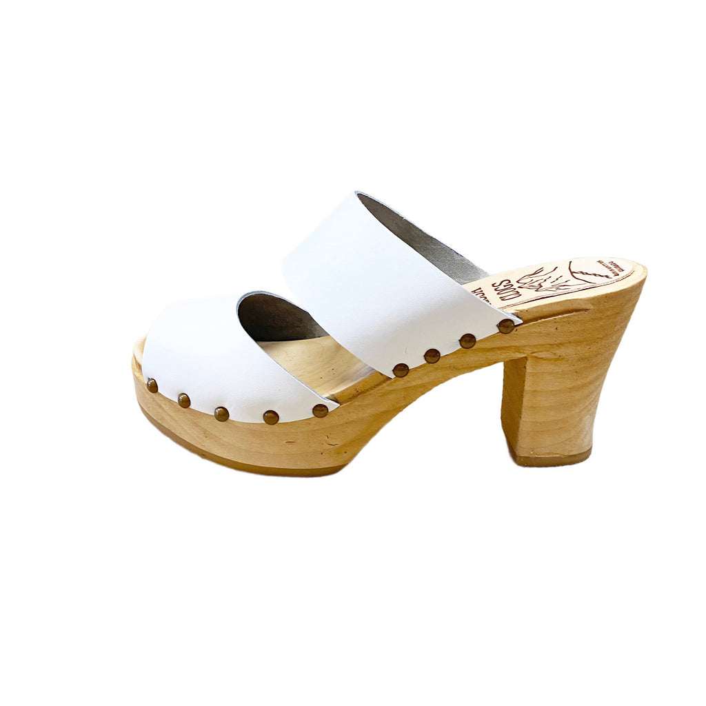 Ultimate High Two Strap Sandal in your choice of Featured Leather