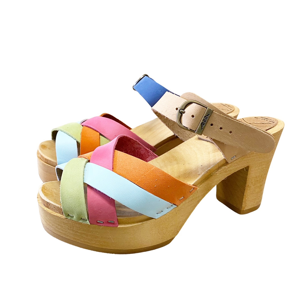 Ultimate High Louise Sandal in Multi Colored Leather