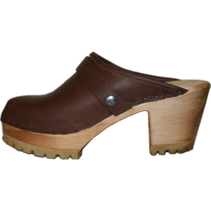 Brown Oil High Heel Mountain Custom made Clogs