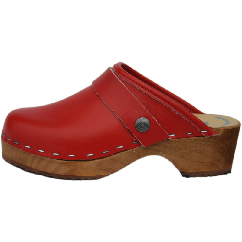 Tessa Children's Natural Stain Sole with Red Leather uppers