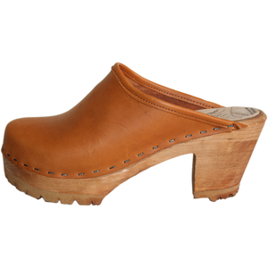 Sunrise Oil Tanned Leather High Heel Mountain Clog