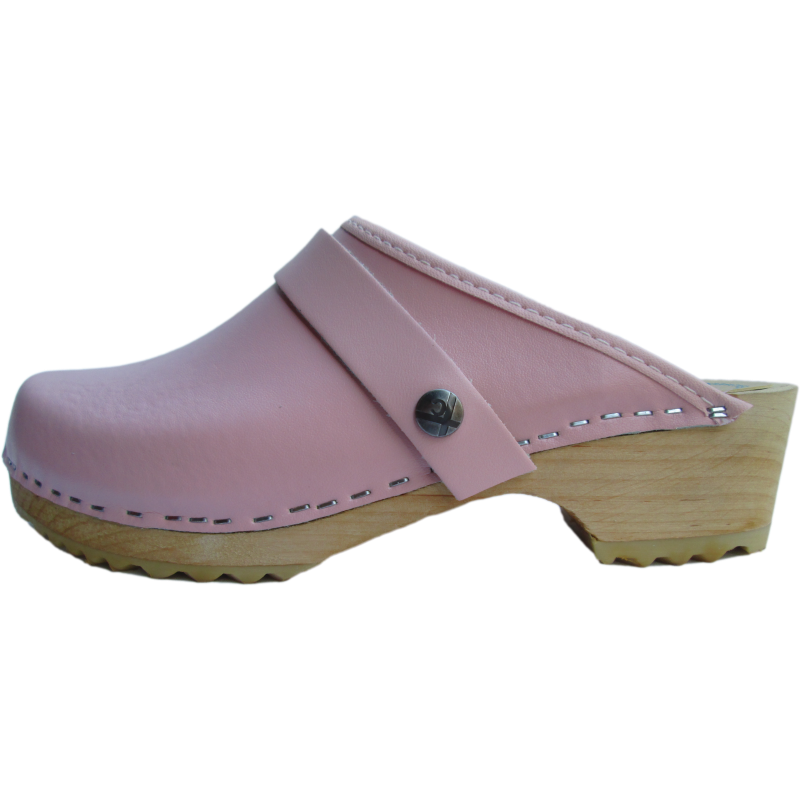 pink clog with wooden sole, baby pink color clog, Tessa Clogs
