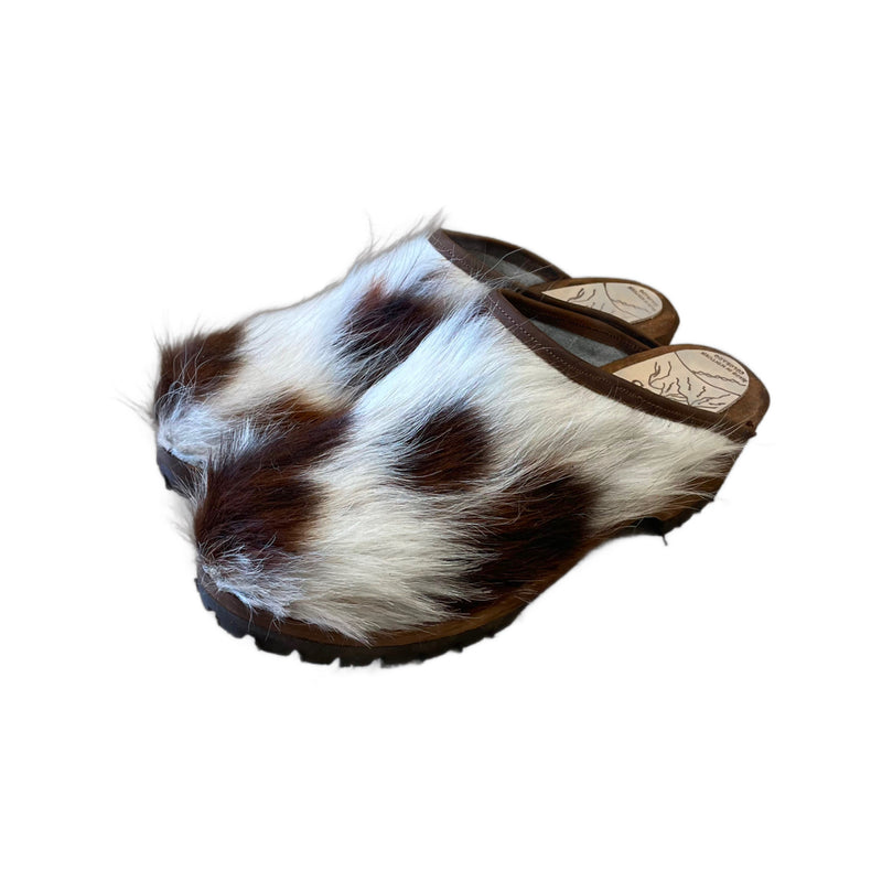 Furry Tri colored Pony Mountain Clogs