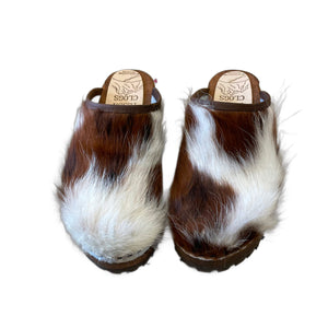 Furry Tri colored Pony Mountain Clogs