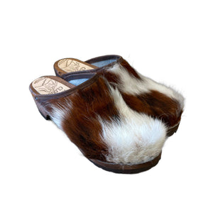 Furry Tri colored Pony Mountain Clogs