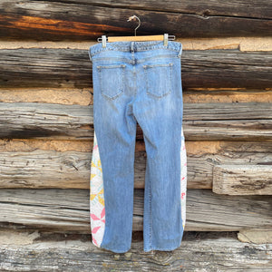 Tessa Upcycled Vintage Quilt Barrel Jeans Size 10