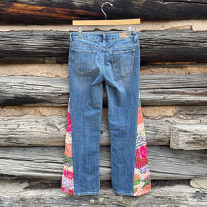 Tessa Upcycled Quilt Wide Leg Jeans Aeropostale Size 1/2