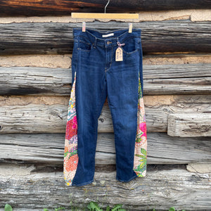 Tessa Upcycled Quilt Barrel Jeans Levi's Size 6