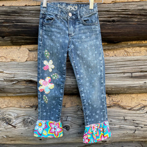 Tessa Kids Upcycled Patch Jeans Gap Kids 1969 Size 6