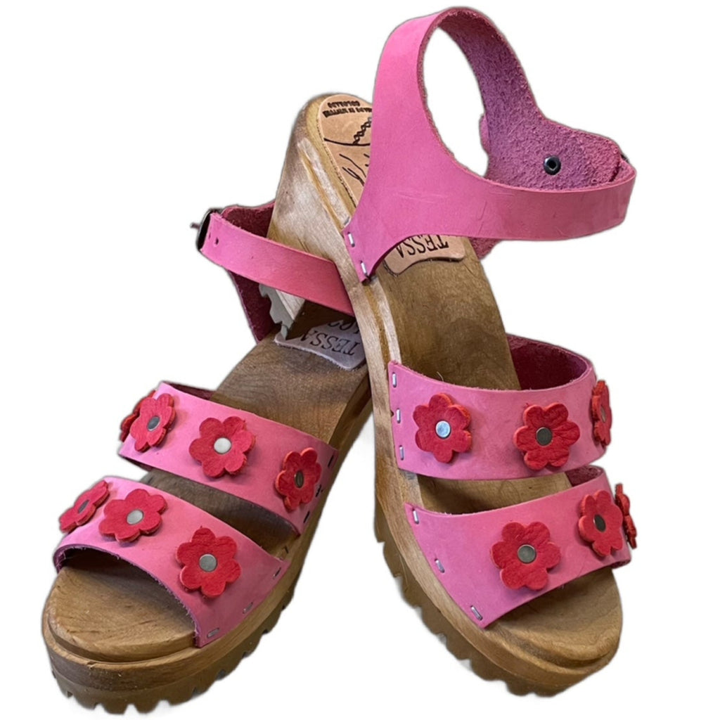 Hot Pink Emma Flower Mountain Sole Sandal