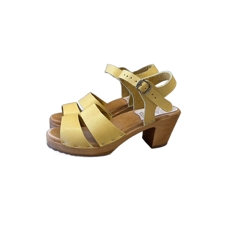 High Heel Emma sandal in Banana Lizzard
