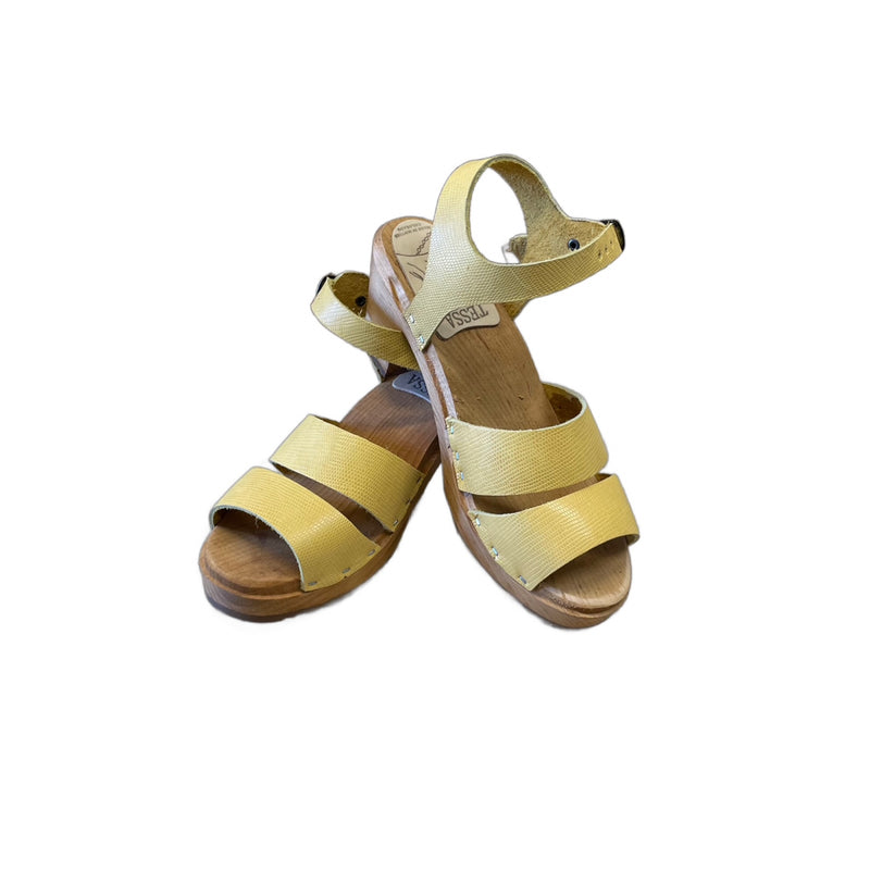 High Heel Emma sandal in Banana Lizzard