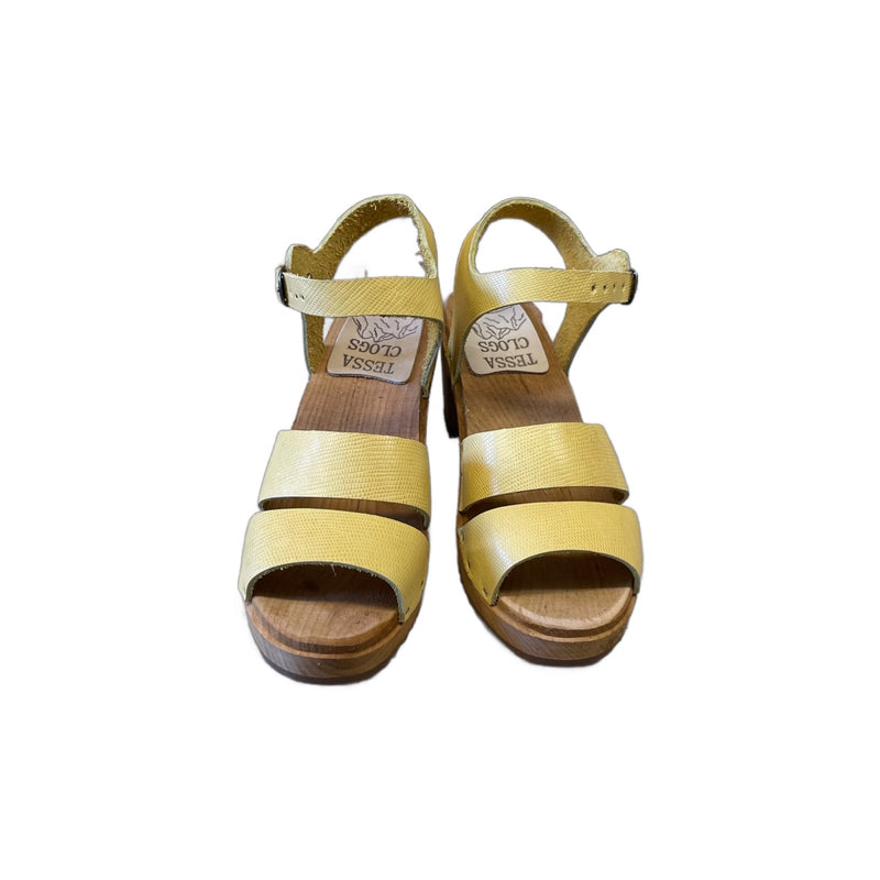 High Heel Emma sandal in Banana Lizzard