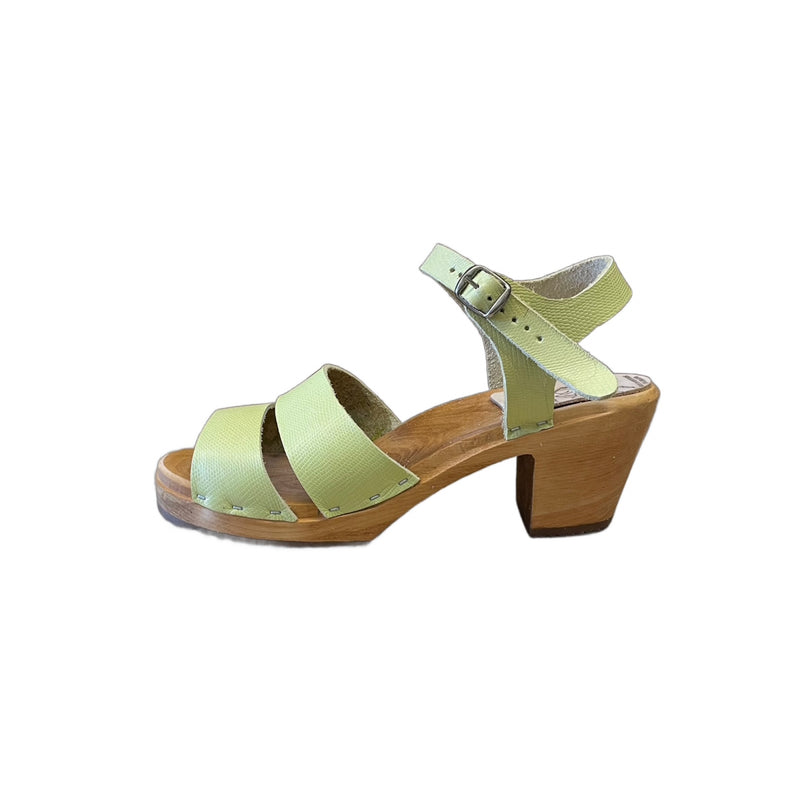 High Heel Emma sandal in Pistachio Lizzard