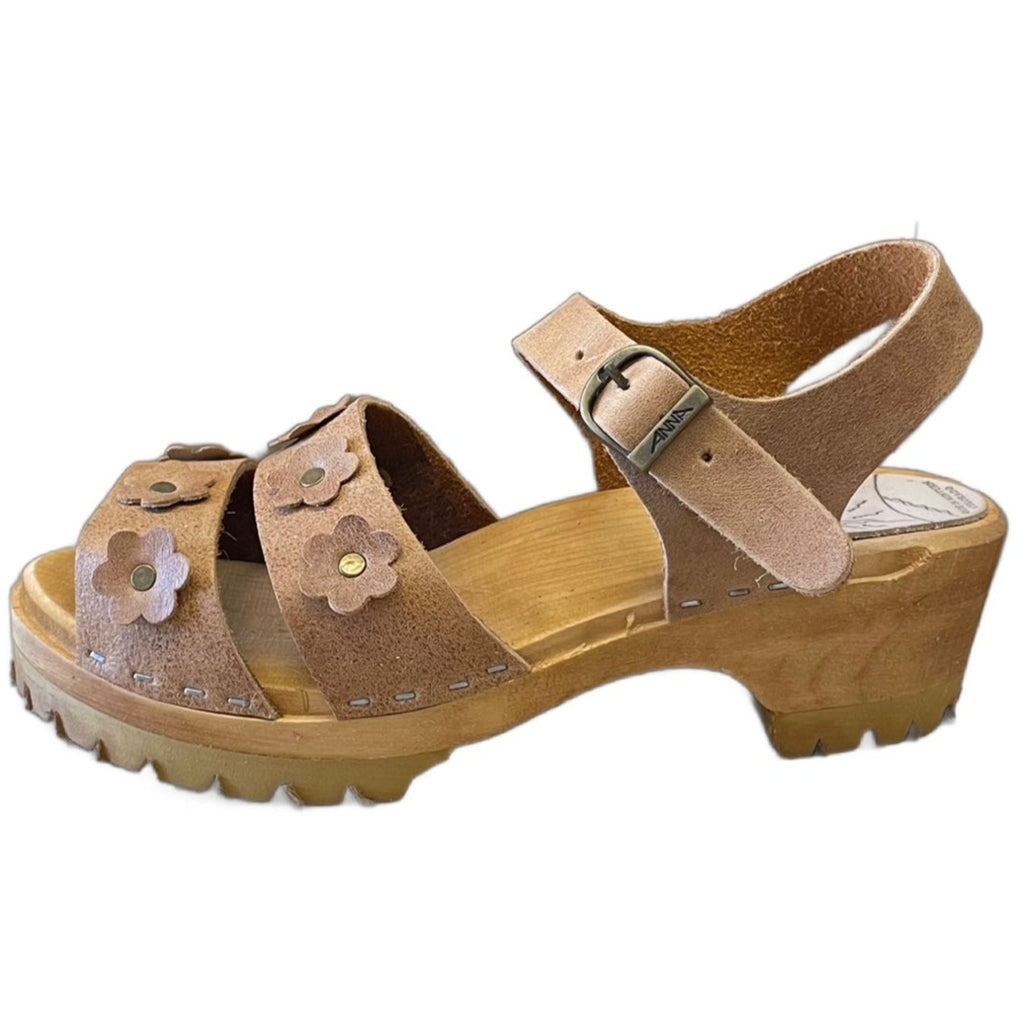 Mountain Sole Emma Flower Sandal in Macaroon