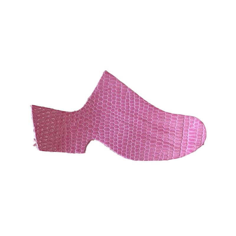 Traditional Heel in your choice of Textured Lizard Featured Leather and Cherry Blossom Linnea Snap Strap
