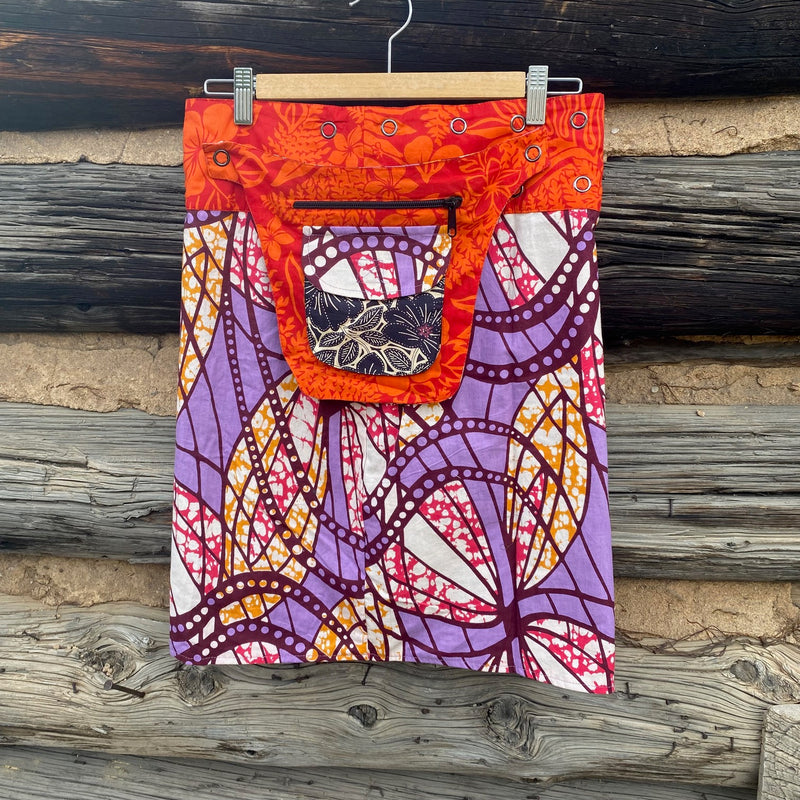 Reversible Asha Wrap skirt Purple/Orange