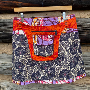 Reversible Asha Wrap skirt in Purple/Orange