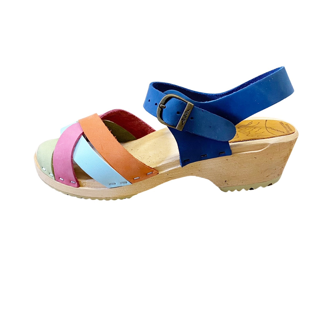 Traditional Heel Filippa Sandal in Multi Nubuck