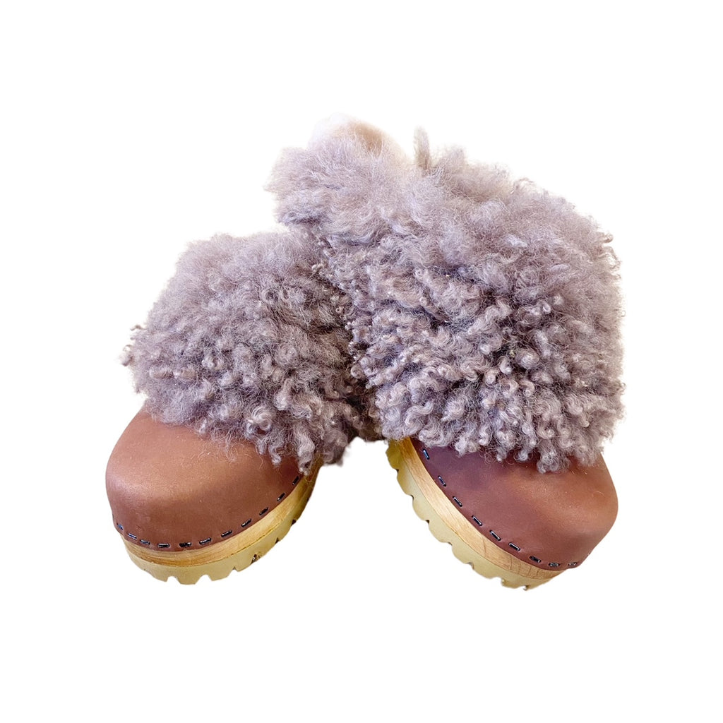 Burnt Henna Mountain Clog with Mauve Toscana Shearling