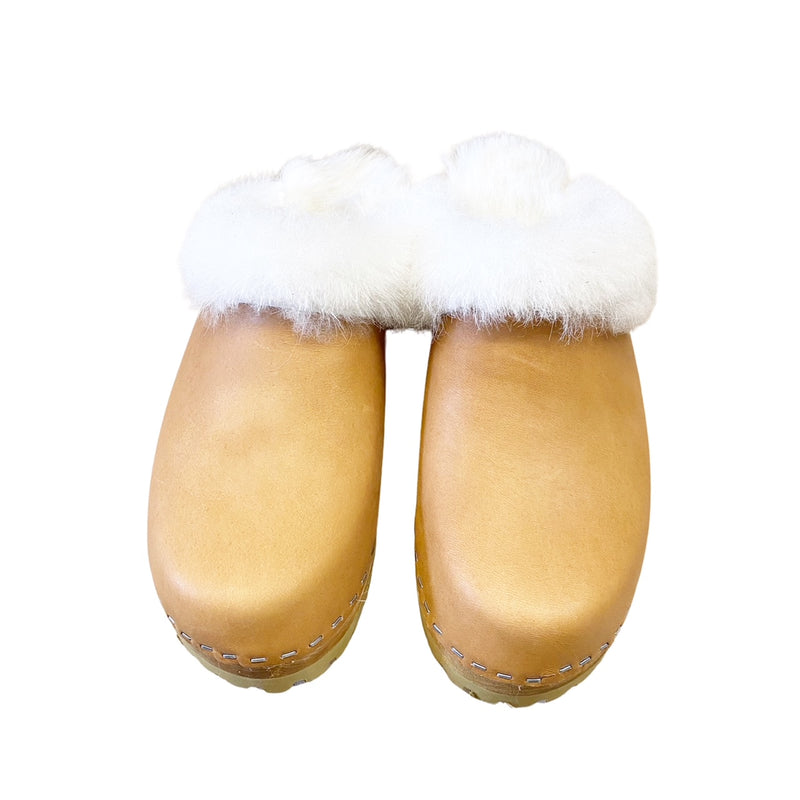 Biscuit Cream Shearling Mountain Clogs