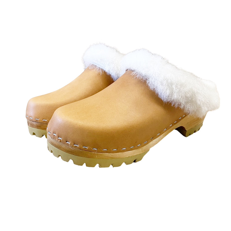 Biscuit Cream  Shearling Mountain Clogs