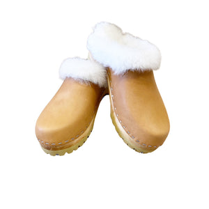 Biscuit Cream Shearling Mountain Clogs