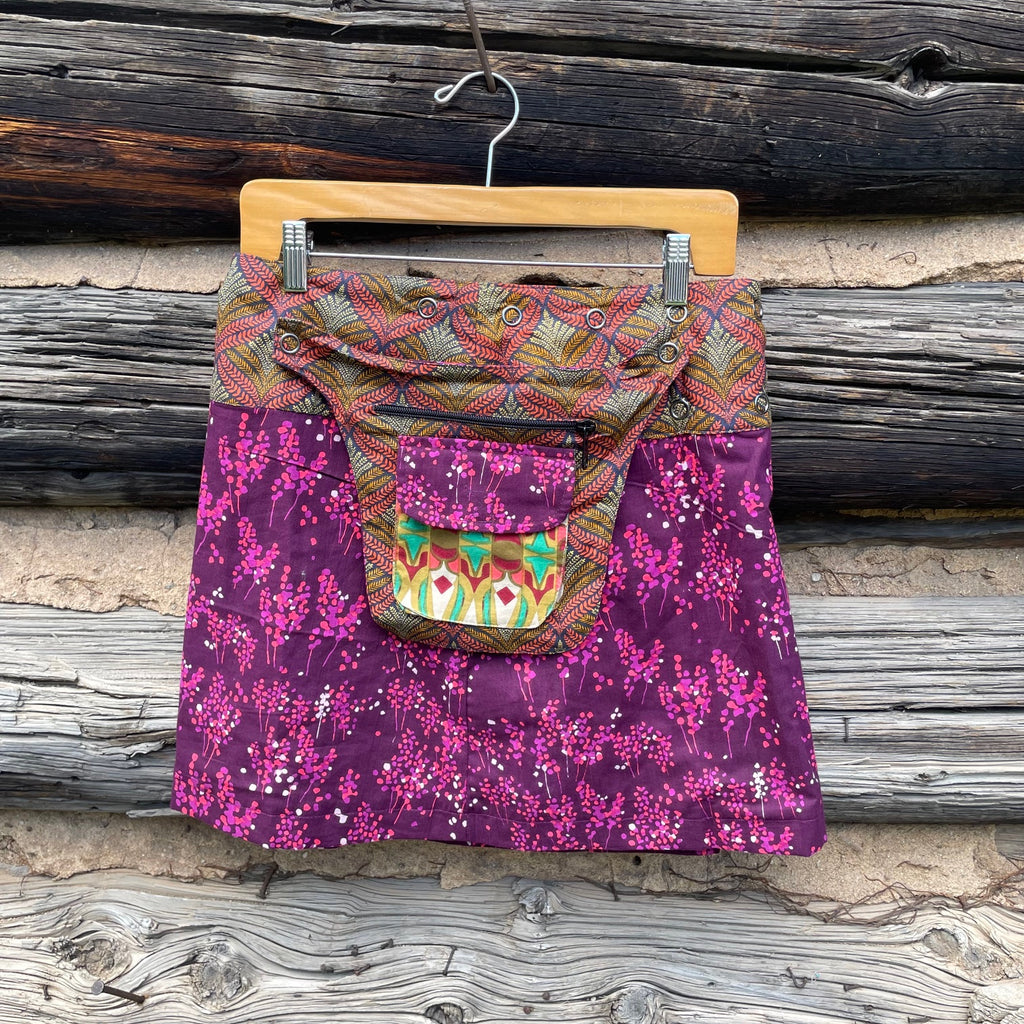 Asha Reversible Wrapskirt Purple/Green