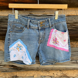 Tessa "Hand Me Downs"  Upcycled Shorts Size 4