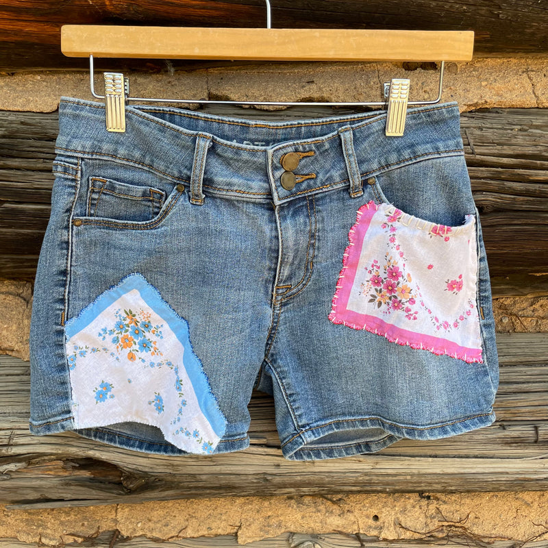 Tessa "Hand Me Downs"  Upcycled Shorts Size 4