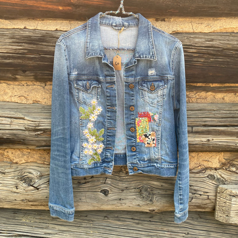 Tessa Upcycled Denim Jacket Size Small