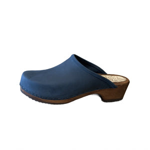 Midnight Blue Traditional Heel Snap strap Clogs
