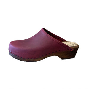 Black Cherry Traditional Heel Clogs
