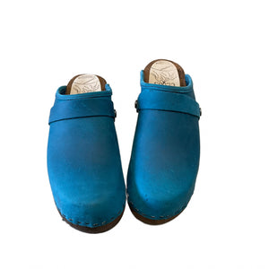 Pacific Blue Traditional Heel Snap strap Clog