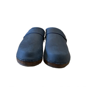 Midnight Blue Traditional Heel Snap strap Clogs