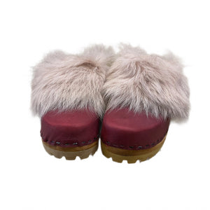 Mountain Sole Yura Black Cherry with Powder Pink Tigrado Shearling