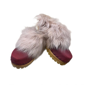 Mountain Sole Yura Black Cherry with Powder Pink Tigrado Shearling