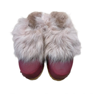 Mountain Sole Yura Black Cherry with Powder Pink Tigrado Shearling
