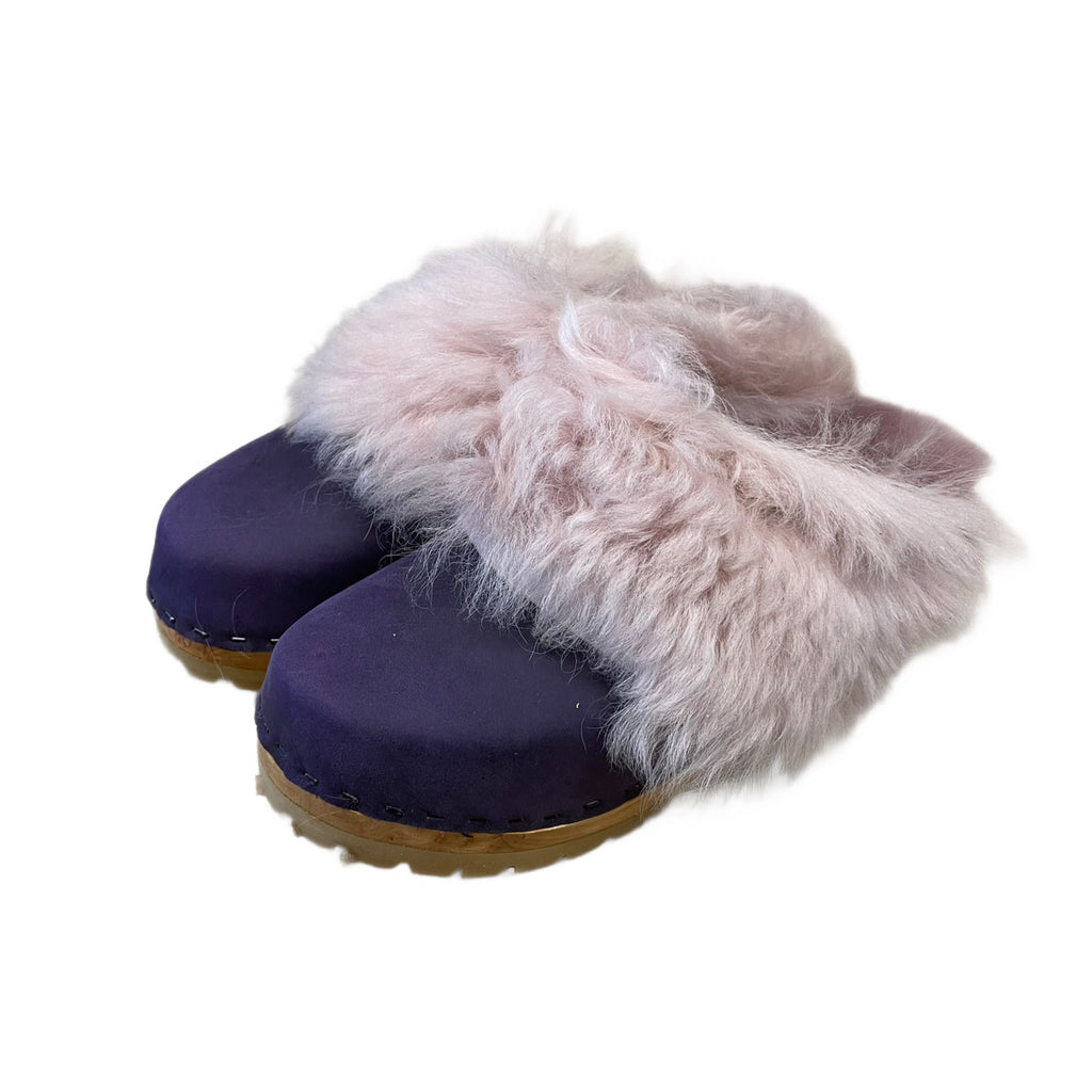 Mountain Sole Yura Dark Violet with Light Pink Tigrado Shearling