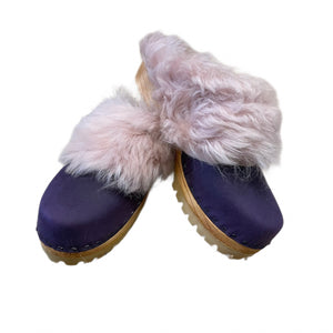 Mountain Sole Yura Dark Violet with Light Pink Tigrado Shearling