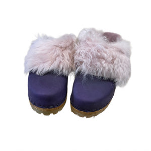 Mountain Sole Yura Dark Violet with Light Pink Tigrado Shearling