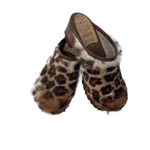 Mountain Sole Leopard Calf Clogs