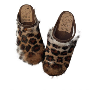Mountain Sole Leopard Calf Clogs