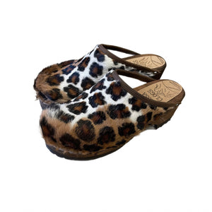 Mountain Sole Leopard Calf Clogs