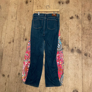 Pink Quilt Barrel Jeans