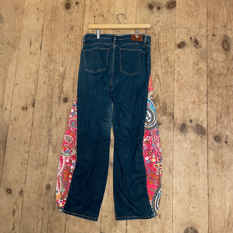 Pink Quilt Barrel Jeans