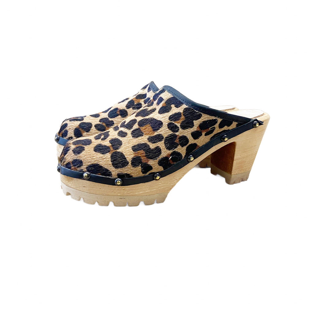 High Heel Mountain Leopard with Natural Sole size 39- $80 Sale