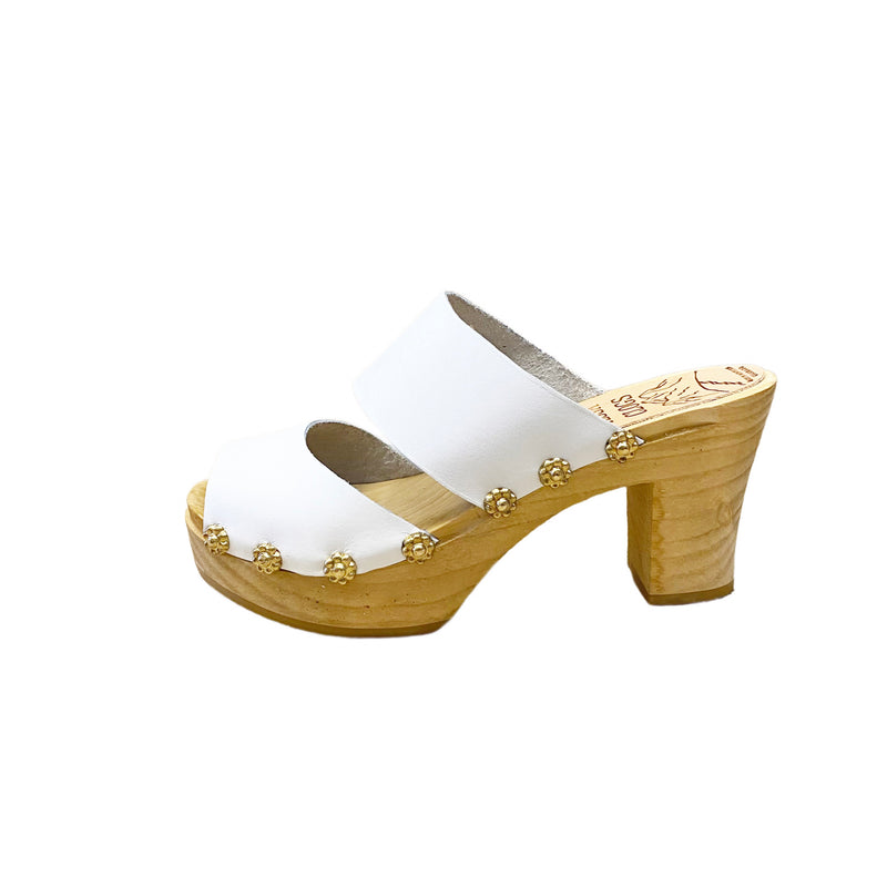 Ultimate High Chloe Sandal in White Leather - Size 38 Sample Sale 50% off