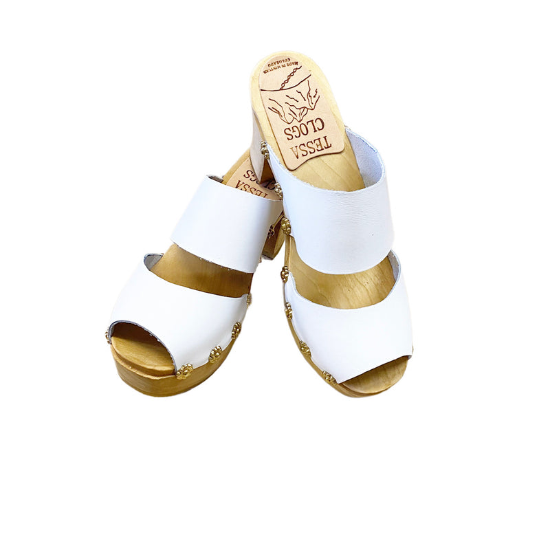 Ultimate High Chloe Sandal in White Leather - Size 38 Sample Sale 50% off