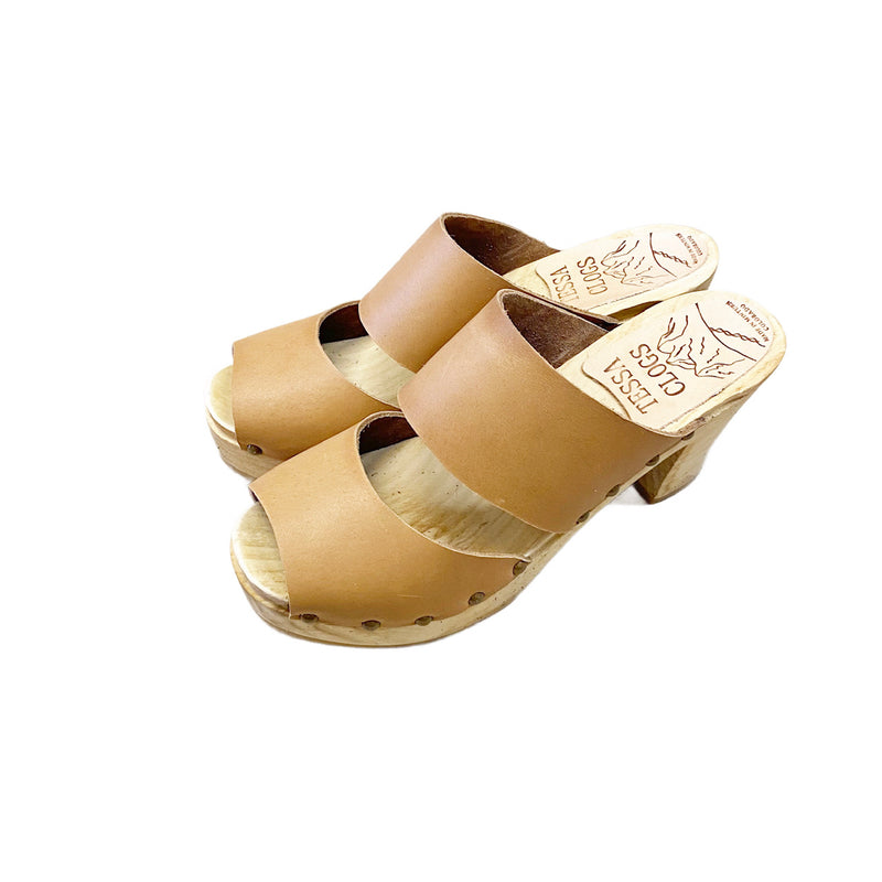 Ultimate High Two Strap Sandal in your choice of Featured Leather